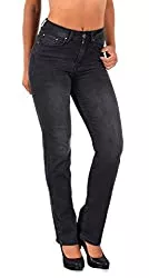 ESRA Jeans ESRA Damen Jeans Hose Damen Jeanshose gerader Schnitt Straight-Fit bis Übergröße G600