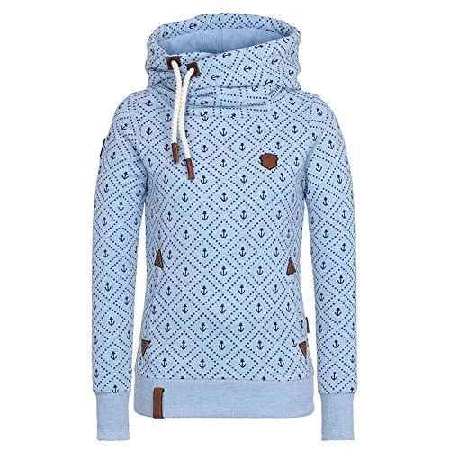 CHIYEEE Kapuzenpullover CHIYEEE Damen Lange Ärmel Hoodie Frauen Kapuzenpullover Pullover mit Kapuze Cross Over Kragen und Fleece Innenseite S-5XL