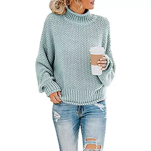 Tonxda Pullover & Strickmode Tonxda Damen Retro Pullover Warm Rollkragenpullover Strickpullover Elegant Oversize Langarm Gestrickt Langarmshirts Oberteile