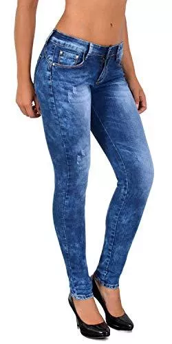 ESRA Jeans ESRA Damen Jeans Jeanshose Damen Skinny High Waist Hochbund Jeanshosen große Größen S500