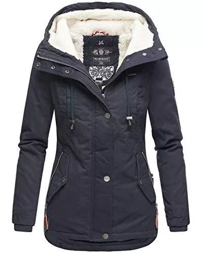 MARIKOO Jacken MARIKOO warme Damen Winter Jacke Teddyfell gefütterte Winterjacke B802