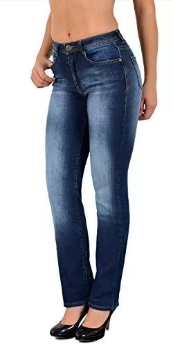 ESRA Jeans ESRA Damen Jeans Hose Damen Jeanshose gerader Schnitt Straight-Fit bis Übergröße G600