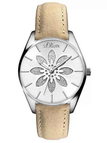 s.Oliver Uhren s.Oliver Damen Analog Quarz Uhr mit Leder Armband SO-3236-LQ