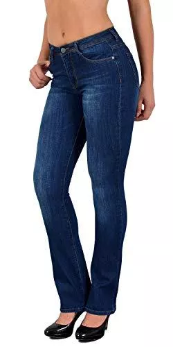 ESRA Jeans ESRA Damen Jeans Bootcut Jeanshose Schlaghose Damen High-Waist bis Übergröße B700