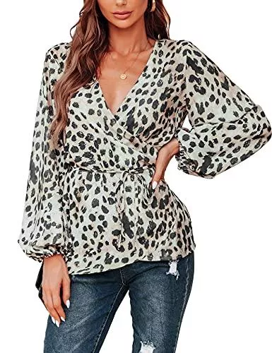 LOLLO VITA Langarmblusen LOLLO VITA Damen Langarm Chiffon Blusen Lässige Laternenärmel Schwarze Hemden Ausschnitt Mode Tuniken Tops