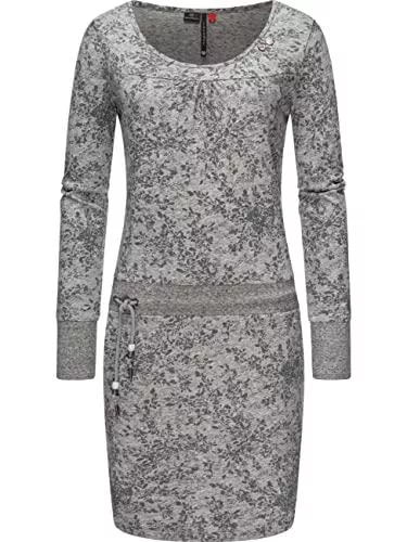 Ragwear Freizeit Ragwear Damen Baumwoll Kleid Winterkleid Sweatkleid Langarm Penelope Print Intl. XS-XXL