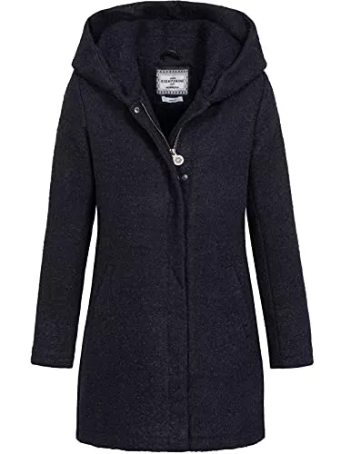 Sublevel Mäntel Sublevel Damen Woll-Mantel Jacke LSL-298/352 Kapuze meliert