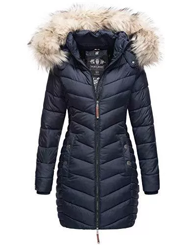 Navahoo Jacken Navahoo Premium Damen Winterjacke Steppjacke Jacke lang Stepp warm Teddyfell B821