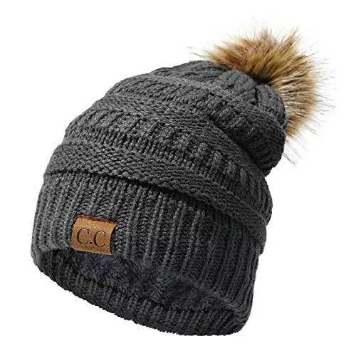EXTSUD Hüte & Mützen EXTSUD Mütze Winter Damen, Strickmütze Wollmütze Damenhut Bommelmütze Beanie Hüte mit Innenfutter | Warm und Weich | Passt alle Damen Herrren