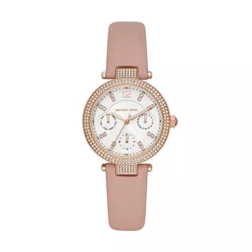 Michael Kors Uhren Michael Kors Damenuhr PARKER, 33mm Gehäusegröße, Multifunktionswerk, Lederarmband