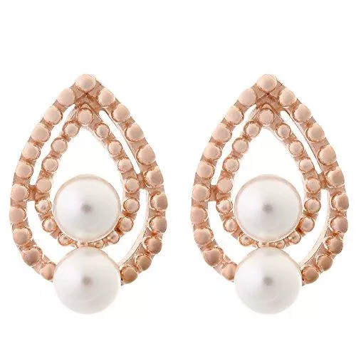 Orphelia Schmuck Orphelia Damen-Ohrstecker 925 Silber rhodiniert Perle Brillantschliff Weiß