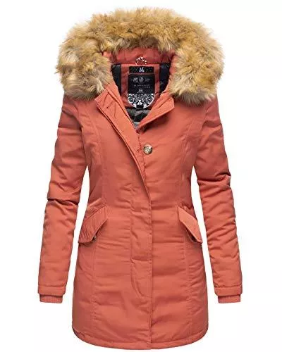 MARIKOO Jacken MARIKOO Damen Winter Jacke Parka Mantel Winterjacke warm gefüttert B362