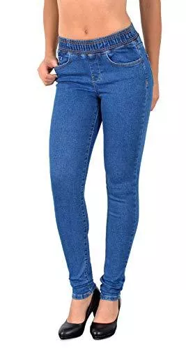 ESRA Jeans ESRA Damen Jeans Hose Skinny Damen Jeanshose mit Gummibund Gummizug bis Grosse Grössen J440