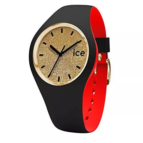 Ice-Watch Uhren Ice-Watch - ICE loulou Gold Glitter - Schwarze DamenUhr mit Silikonarmband