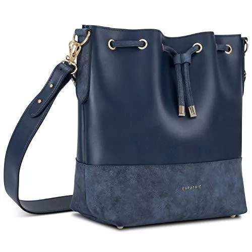 Expatrié Taschen & Rucksäcke Expatrié Handtasche Damen SARAH Bucket Bag Umhängetasche aus veganem PU-Leder für Shopping, Büro, Freizeit - Stylische Crossbody Schultertasche für Frauen