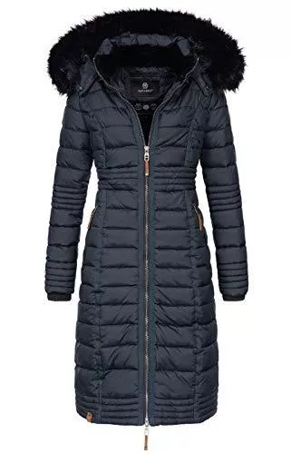 Navahoo Mäntel Navahoo Damen Wintermantel Mantel Steppmantel Winter Jacke lang Stepp warm Teddyfell B670