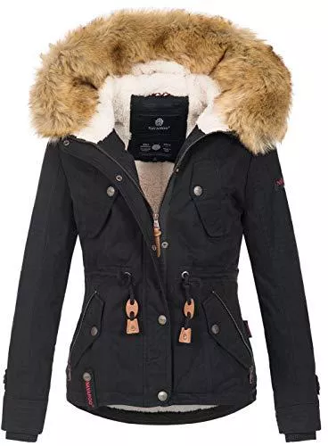 Navahoo Jacken Navahoo warme Damen Designer Winter Jacke Winterjacke mit Kapuze und Teddyfell B643