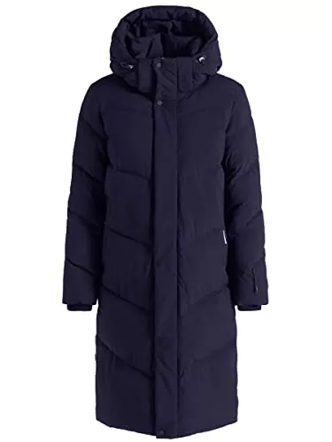 khujo Mäntel khujo Damen Mantel Torino Steppmantel lang warm Kapuze Reißverschlusstaschen