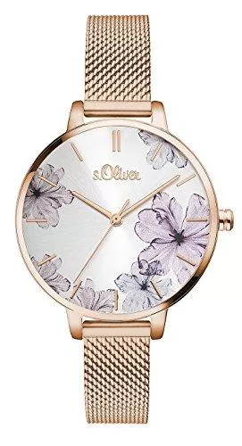 s.Oliver Uhren s.Oliver Damen Analog Quarz Armbanduhr mit Edelstahlarmband