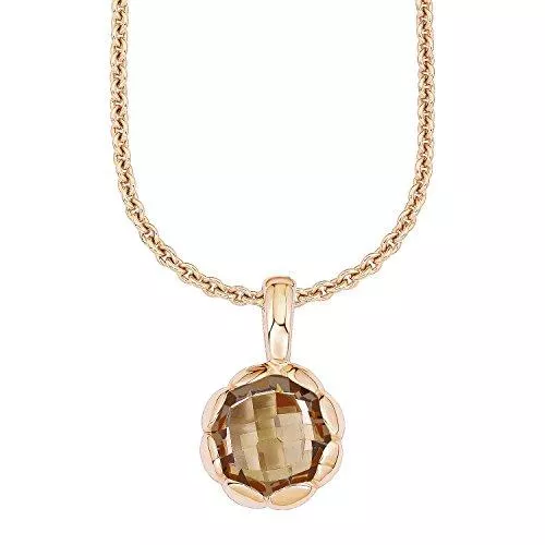 s.Oliver Schmuck s.Oliver Damen-Kette 45 cm mit Anhänger 925 Sterling Silber rosévergoldet Zirkonia braun