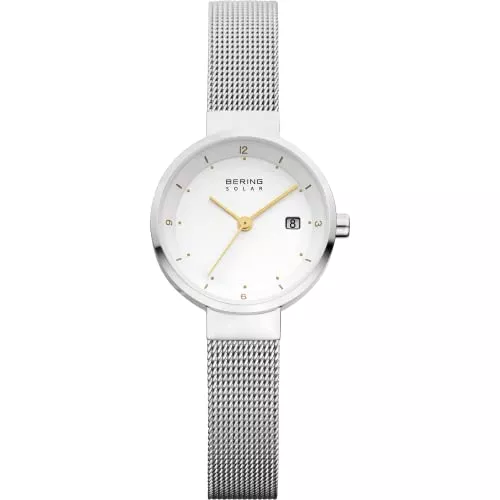BERING Uhren BERING Damen Analog Solar Collection Armbanduhr mit Edelstahl Armband und Saphirglas 14426-001