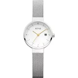 BERING Uhren BERING Damen Analog Solar Collection Armbanduhr mit Edelstahl Armband und Saphirglas 14426-001