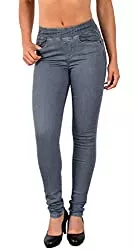 ESRA Jeans ESRA Damen Jeans Hose Skinny und Slim Fit Jeanshose mit Gummibund SkinnyJeans bis Grosse Grössen