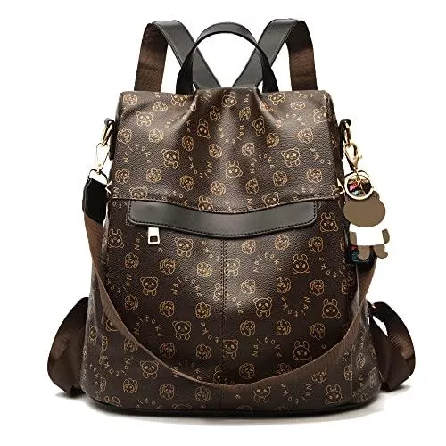 shepretty Taschen & Rucksäcke shepretty Damen Rucksack Anti Diebstahl Umhängetasche Hohe Qualität Leder, B0998-BK