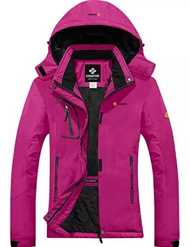 GEMYSE Jacken GEMYSE wasserdichte Berg-Skijacke für Frauen Winddichte Fleece Outdoor-Winterjacke mit Kapuze