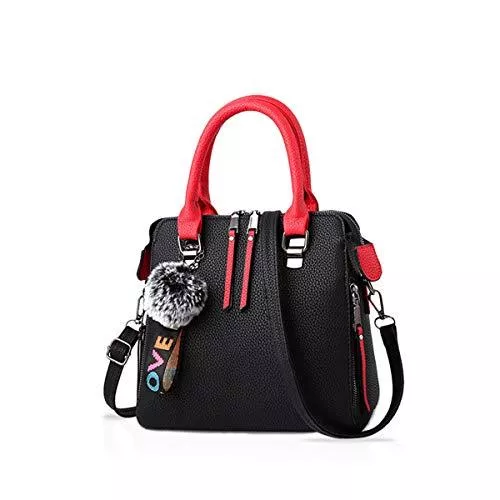 NICOLE & DORIS Taschen & Rucksäcke NICOLE & DORIS Frau Mode-Handtaschen Tragetaschen Klassisch Damen Körper überqueren Schultertasche Kuriertasche Leder Grosse Kapazität Schwarz
