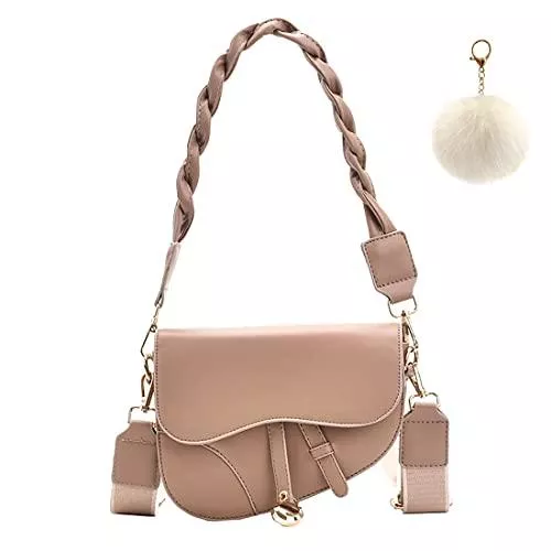 BLUEEE CHECKERS Taschen & Rucksäcke Umhängetasche Damen kleine,Retro Saddle Bag Damen mit 2 Schultergurte,Crossbody Bag,Frau Vintage Shoulder Handtasche Tragetasche Multifunktionstasche Geldbörse,Fashion Gifts für Frauen,Khaki