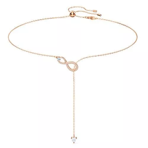 Swarovski Schmuck Swarovski Infinity Y-Halskette, Weiß, Rosé vergoldet