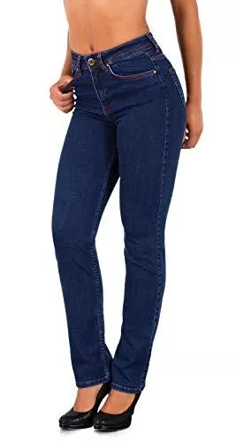 ESRA Jeans ESRA Damen Straight Fit Jeans Hose Damen Jeanshose gerader Schnitt bis Übergröße G500