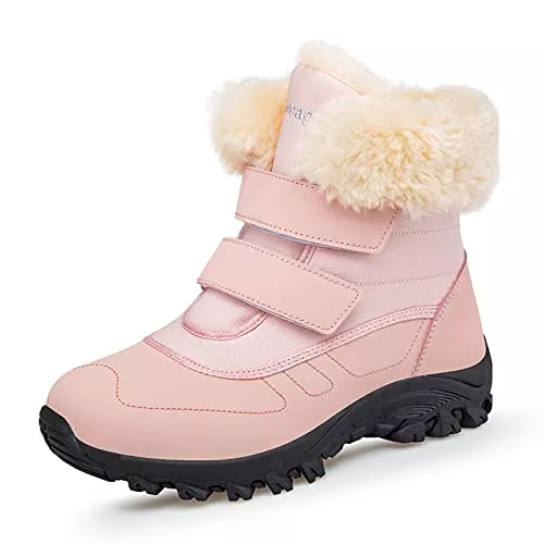 DRECAGE Stiefel DRECAGE Winterstiefel Wasserdicht Damen Gefüttert Stiefel mit Klettverschluss Boots Schneestiefel Warm rutschfest