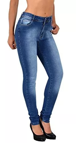 ESRA Jeans ESRA Damen Jeans Jeanshose Damen Skinny High Waist Hochbund Stretch Hose bis Übergröße S700
