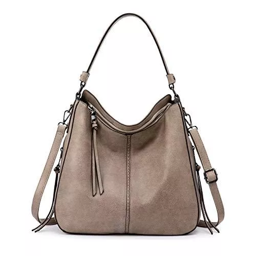 Realer Taschen & Rucksäcke Realer Handtaschen Damen Lederimitat Umhängetasche Designer Taschen Hobo Taschen groß Mit Quasten Khaki