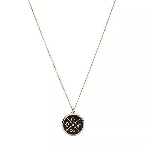 FOSSIL Schmuck Fossil Damen Halskette aus Edelstahl mit Anhänger in Goldfarbe