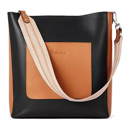 BOSTANTEN Taschen & Rucksäcke BOSTANTEN Leder Schultertaschen Damen Handtasche Designer Hobo Taschen Schwarz Beuteltasche groß Umhängetasche mit 2 Schulterriemen