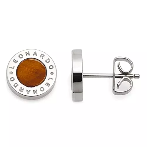 LEONARDO JEWELS Schmuck LEONARDO JEWELS Ohrstecker Matrix Tigereye - gold, Edelstahl