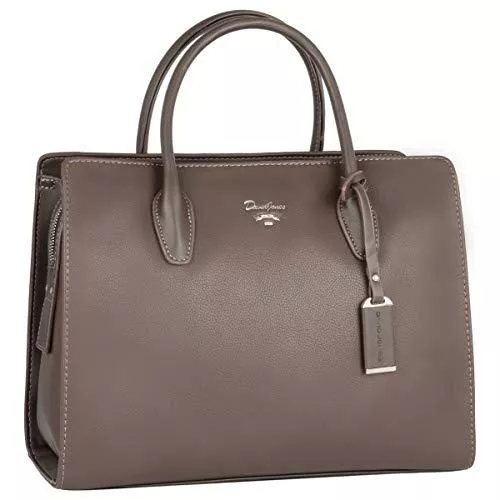 David Jones Taschen & Rucksäcke David Jones - Damen Große Handtasche Henkeltasche - Tote Shopper PU Leder - Schultertasche Viele Fächer Multi Pocket - Zip Umhängetasche - Frau Elegante City Tasche - Mode Arbeit Büro - Taupe Braun