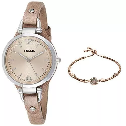 Fossil Uhren Fossil Damen Analog Quarz Uhr mit Leder Armband ES2830