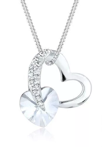 Elli Schmuck Elli Halskette Damen Herz Glamourös Kristall in 925 Sterling Silber