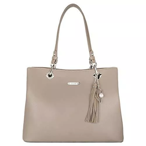 David Jones Taschen & Rucksäcke David Jones - Damen Schultertasche Weiche PU Leder - Frauen Große Tote Shopper Bag Lange Henkel - Handtasche Henkeltasche Tragetasche Elegante Arbeit City Alltags Shopping Reise Mode - Beige