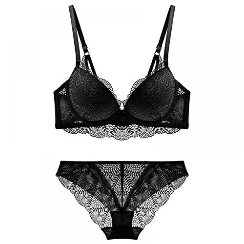 LJLLINGB Unterwäsche & Dessous LJLLINGB Damen Unterwäsche Set Spitze Sexy Push-Up BH Und Höschen Sets Bequemer Büstenhalter Verstellbare Geraffte Dessous