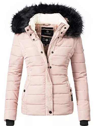 Navahoo Jacken Navahoo Damen Winter Jacke Steppjacke mit abnehmbarem Kunstfell Miamor XS-XXL