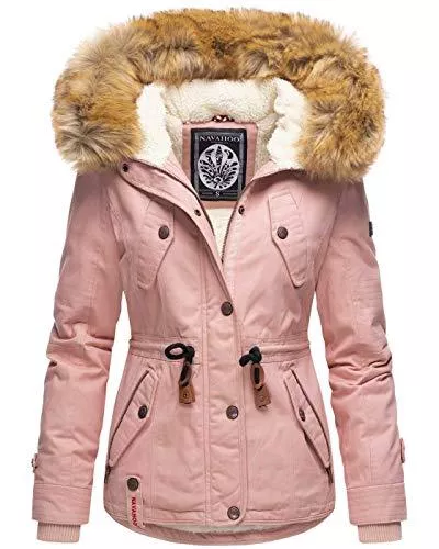 Navahoo Jacken Navahoo warme Damen Designer Winter Jacke Winterjacke mit Kapuze und Teddyfell B643