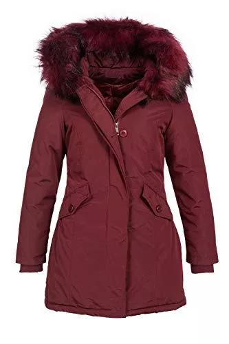 Elara Mäntel Elara Damen Jacke Winterparka Mantel Kunstfell Chunkyrayan