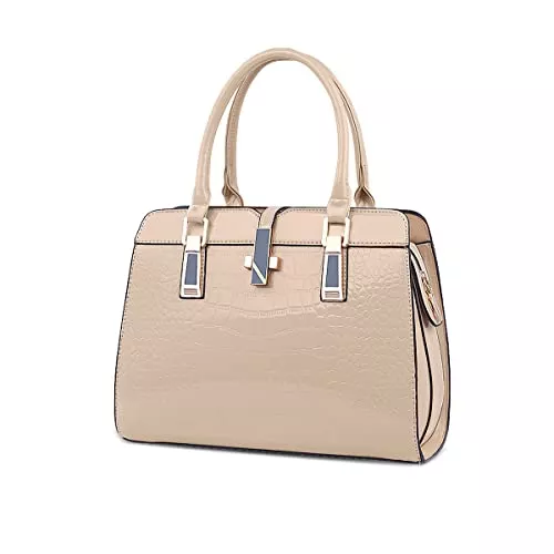 Nicole&amp;Doris Taschen & Rucksäcke Nicole&amp;Doris Damen Handtaschen Neue Umhängetasche Lackleder Shell Schultertasche Henkeltaschen Tasche für Frauen Khaki