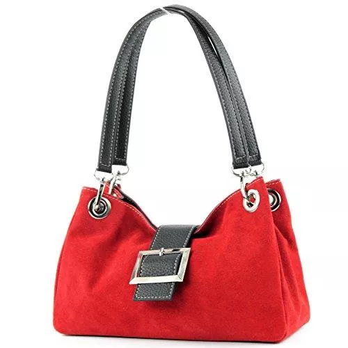 modamoda de Taschen & Rucksäcke modamoda de - TL02 - ital Kleine Henkeltasche aus Wildleder