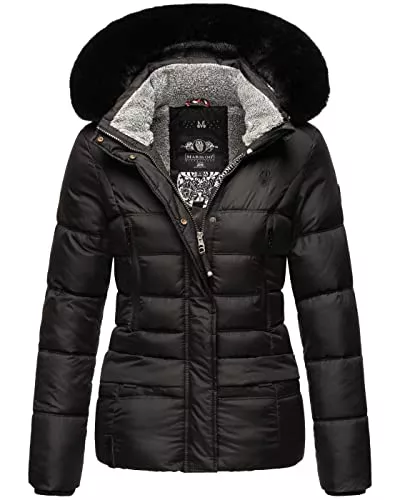 MARIKOO Jacken MARIKOO warme Damen Winterjacke Steppjacke mit kuschligem Teddyfell B894